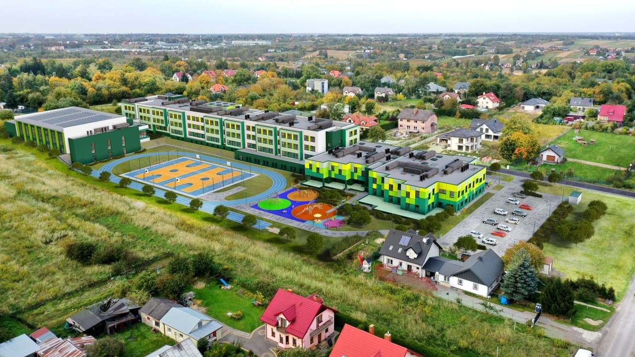Wizualizacja kompleksu oświatowego przy ul. Majerankowej